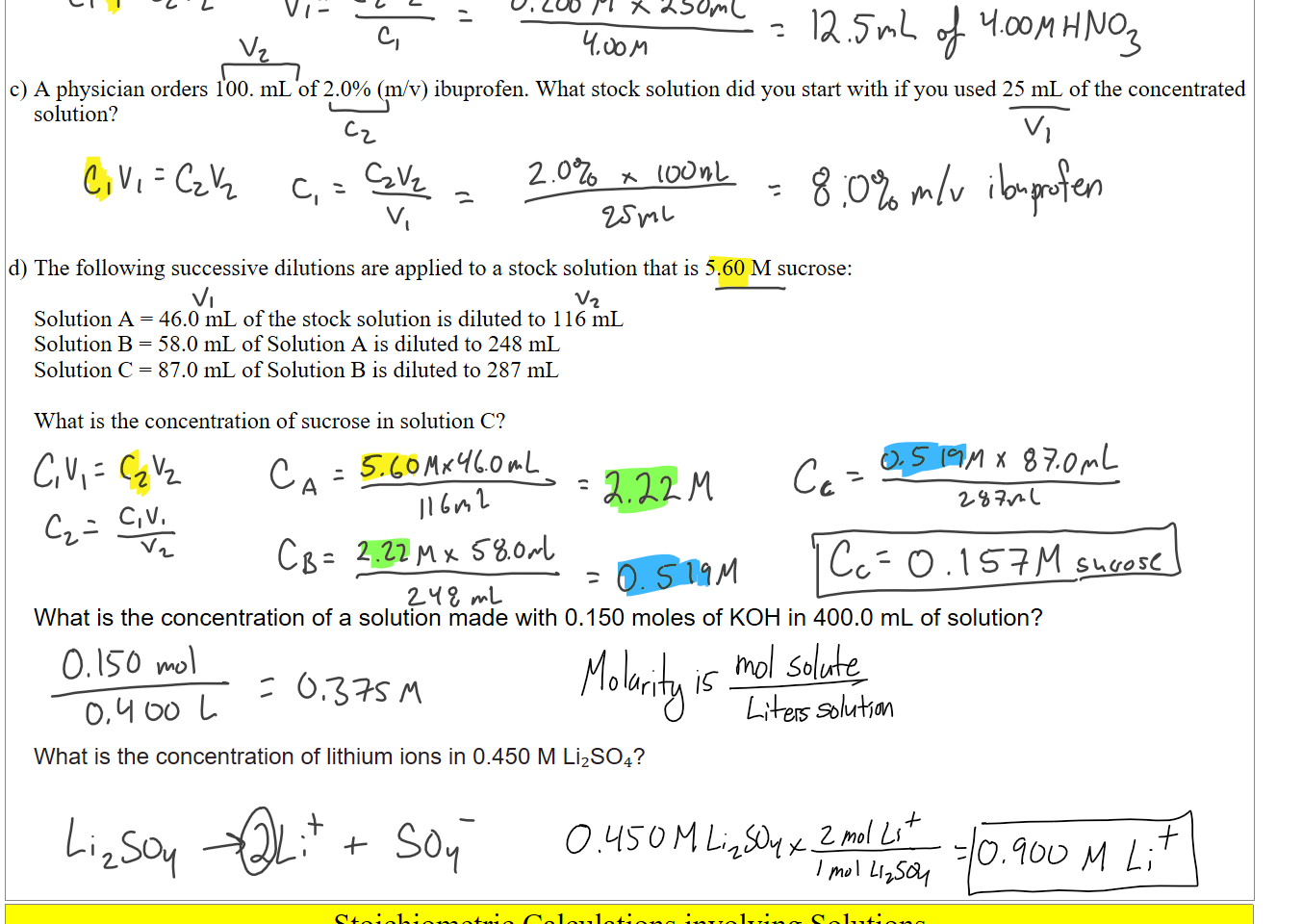 


A physician orders 100. mL of 2.0% (m/v) ibuprofen. What stock solution did you start with if you used 25 mL of the concentrated solution?





The following successive dilutions are applied to a stock solution that is 5.60 M sucrose:

Solution A = 46.0 mL of the stock solution is diluted to 116 mL
Solution B = 58.0 mL of Solution A is diluted to 248 mL
Solution C = 87.0 mL of Solution B is diluted to 287 mL

What is the concentration of sucrose in solution C?





What is the concentration of a solution made with 0.150 moles of KOH in 400.0 mL of solution?



What is the concentration of lithium ions in 0.450 M Li₂SO₄?




Stoichiometric Calculations involving Solutions
Ink Drawings
Ink Drawings
Ink Drawings
Ink Drawings
Ink Drawings
Ink Drawings
Ink Drawings
Ink Drawings
Ink Drawings
Ink Drawings
Ink Drawings
Ink Drawings
Ink Drawings
Ink Drawings
Ink Drawings
Ink Drawings
Ink Drawings
Ink Drawings
Ink Drawings
Ink Drawings
Ink Drawings
Ink Drawings
Ink Drawings
Ink Drawings
Ink Drawings
Ink Drawings
Ink Drawings
Ink Drawings
Ink Drawings
Ink Drawings
Ink Drawings
Ink Drawings
Ink Drawings
Ink Drawings
Ink Drawings
Ink Drawings
Ink Drawings
Ink Drawings
Ink Drawings
Ink Drawings
Ink Drawings
Ink Drawings
Ink Drawings
Ink Drawings
Ink Drawings
Ink Drawings
Ink Drawings
Ink Drawings
Ink Drawings
Ink Drawings
Ink Drawings
Ink Drawings
Ink Drawings
Ink Drawings
Ink Drawings
Ink Drawings
Ink Drawings
Ink Drawings
Ink Drawings
Ink Drawings
Ink Drawings
Ink Drawings
Ink Drawings
Ink Drawings
Ink Drawings
Ink Drawings
Ink Drawings
Ink Drawings
Ink Drawings
Ink Drawings
Ink Drawings
Ink Drawings
Ink Drawings
Ink Drawings
Ink Drawings
Ink Drawings
Ink Drawings
Ink Drawings
Ink Drawings
Ink Drawings
Ink Drawings
Ink Drawings
Ink Drawings
Ink Drawings
Ink Drawings
Ink Drawings
Ink Drawings
Ink Drawings
Ink Drawings
Ink Drawings
Ink Drawings
Ink Drawings
Ink Drawings
Ink Drawings
Ink Drawings
Ink Drawings
Ink Drawings
Ink Drawings
Ink Drawings
Ink Drawings
Ink Drawings
Ink Drawings
Ink Drawings
Ink Drawings
Ink Drawings
Ink Drawings
Ink Drawings
Ink Drawings
Ink Drawings
Ink Drawings
Ink Drawings
Ink Drawings
Ink Drawings
Ink Drawings
Ink Drawings
Ink Drawings
Ink Drawings
Ink Drawings
Ink Drawings
Ink Drawings
Ink Drawings
Ink Drawings
Ink Drawings
Ink Drawings
Ink Drawings
Ink Drawings
Ink Drawings
Ink Drawings
Ink Drawings
Ink Drawings
Ink Drawings
Ink Drawings
Ink Drawings
Ink Drawings
Ink Drawings
Ink Drawings
Ink Drawings
Ink Drawings
Ink Drawings
Ink Drawings
Ink Drawings
Ink Drawings
Ink Drawings
Ink Drawings
Ink Drawings
Ink Drawings
Ink Drawings
Ink Drawings
Ink Drawings
Ink Drawings
Ink Drawings
Ink Drawings
Ink Drawings
Ink Drawings
Ink Drawings
Ink Drawings
Ink Drawings
Ink Drawings
Ink Drawings
Ink Drawings
Ink Drawings
Ink Drawings
Ink Drawings
Ink Drawings
Ink Drawings
Ink Drawings
Ink Drawings
Ink Drawings
Ink Drawings
Ink Drawings
Ink Drawings
Ink Drawings
Ink Drawings
Ink Drawings
Ink Drawings
Ink Drawings
Ink Drawings
Ink Drawings
Ink Drawings
Ink Drawings
Ink Drawings
Ink Drawings
Ink Drawings
Ink Drawings
Ink Drawings
Ink Drawings
Ink Drawings
Ink Drawings
Ink Drawings
Ink Drawings
Ink Drawings
Ink Drawings
Ink Drawings
Ink Drawings
Ink Drawings
Ink Drawings
Ink Drawings
Ink Drawings
Ink Drawings
Ink Drawings
Ink Drawings
Ink Drawings
Ink Drawings
Ink Drawings
Ink Drawings
Ink Drawings
Ink Drawings
Ink Drawings
Ink Drawings
Ink Drawings
Ink Drawings
Ink Drawings
Ink Drawings
Ink Drawings
Ink Drawings
Ink Drawings
Ink Drawings
Ink Drawings
Ink Drawings
Ink Drawings
Ink Drawings
Ink Drawings
Ink Drawings
Ink Drawings
Ink Drawings
Ink Drawings
Ink Drawings
Ink Drawings
Ink Drawings
Ink Drawings
Ink Drawings
Ink Drawings
Ink Drawings
Ink Drawings
Ink Drawings
Ink Drawings
Ink Drawings
Ink Drawings
Ink Drawings
Ink Drawings
Ink Drawings
Ink Drawings
Ink Drawings
Ink Drawings
Ink Drawings
Ink Drawings
Ink Drawings
Ink Drawings
Ink Drawings
Ink Drawings
Ink Drawings
Ink Drawings
Ink Drawings
Ink Drawings
Ink Drawings
Ink Drawings
Ink Drawings
Ink Drawings
Ink Drawings
Ink Drawings
Ink Drawings
Ink Drawings
Ink Drawings
Ink Drawings
Ink Drawings
Ink Drawings
Ink Drawings
Ink Drawings
Ink Drawings
Ink Drawings
Ink Drawings
Ink Drawings
Ink Drawings
Ink Drawings
Ink Drawings
Ink Drawings
Ink Drawings
Ink Drawings
Ink Drawings
Ink Drawings
Ink Drawings
Ink Drawings
Ink Drawings
Ink Drawings
Ink Drawings
Ink Drawings
Ink Drawings
Ink Drawings
Ink Drawings
Ink Drawings
Ink Drawings
Ink Drawings
Ink Drawings
Ink Drawings
Ink Drawings
Ink Drawings
Ink Drawings
Ink Drawings
Ink Drawings
Ink Drawings
Ink Drawings
Ink Drawings
Ink Drawings
Ink Drawings
Ink Drawings
Ink Drawings
Ink Drawings
Ink Drawings
Ink Drawings
Ink Drawings
Ink Drawings
Ink Drawings
Ink Drawings
Ink Drawings
Ink Drawings
Ink Drawings
Ink Drawings
Ink Drawings
Ink Drawings
Ink Drawings
Ink Drawings
Ink Drawings
Ink Drawings
Ink Drawings
Ink Drawings
Ink Drawings
Ink Drawings
Ink Drawings
Ink Drawings
Ink Drawings
Ink Drawings
Ink Drawings
Ink Drawings
Ink Drawings
Ink Drawings
Ink Drawings
Ink Drawings
Ink Drawings
Ink Drawings
Ink Drawings
Ink Drawings
Ink Drawings
Ink Drawings
Ink Drawings
Ink Drawings
Ink Drawings
Ink Drawings
Ink Drawings
Ink Drawings
Ink Drawings
Ink Drawings
Ink Drawings
Ink Drawings
Ink Drawings
Ink Drawings
Ink Drawings
Ink Drawings
Ink Drawings
Ink Drawings
Ink Drawings
Ink Drawings
Ink Drawings
Ink Drawings
Ink Drawings
Ink Drawings
Ink Drawings
Ink Drawings
Ink Drawings
Ink Drawings
Ink Drawings
Ink Drawings
Ink Drawings
Ink Drawings
Ink Drawings
Ink Drawings
Ink Drawings
Ink Drawings
Ink Drawings
Ink Drawings
Ink Drawings
Ink Drawings
Ink Drawings
Ink Drawings
Ink Drawings
Ink Drawings
Ink Drawings
Ink Drawings
Ink Drawings
Ink Drawings
Ink Drawings
Ink Drawings
Ink Drawings
Ink Drawings
Ink Drawings
Ink Drawings
Ink Drawings
Ink Drawings
Ink Drawings
Ink Drawings
Ink Drawings
Ink Drawings
Ink Drawings
Ink Drawings
Ink Drawings
Ink Drawings
Ink Drawings
Ink Drawings
Ink Drawings
Ink Drawings
Ink Drawings
Ink Drawings
Ink Drawings
Ink Drawings
Ink Drawings
Ink Drawings
Ink Drawings
Ink Drawings
Ink Drawings
Ink Drawings
Ink Drawings
Ink Drawings
Ink Drawings
Ink Drawings
Ink Drawings
Ink Drawings
Ink Drawings
Ink Drawings
Ink Drawings
Ink Drawings
Ink Drawings
Ink Drawings
Ink Drawings
Ink Drawings
Ink Drawings
Ink Drawings
Ink Drawings
Ink Drawings
Ink Drawings
Ink Drawings
Ink Drawings
Ink Drawings
Ink Drawings
Ink Drawings
Ink Drawings
Ink Drawings
Ink Drawings
