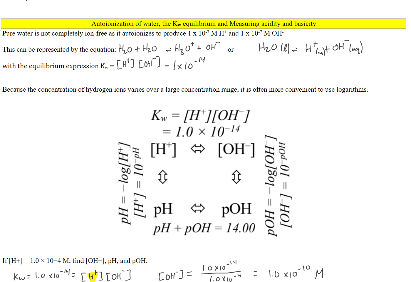 


Autoionization of water, the Kw equilibrium and Measuring acidity and basicity
Pure water is not completely ion-free as it autoionizes to produce 1 x 10-7 M H+ and 1 x 10-7 M OH-

This can be represented by the equation:                            ⇌                                or                                 ⇌ 

with the equilibrium expression Kw =                             =  


Because the concentration of hydrogen ions varies over a large concentration range, it is often more convenient to use logarithms.


Untitled picture.png Machine generated alternative text:
Kw = [H NOW] 
[H] [OH] 
pH POH 
pH + POH — 14.00 


If [H+] = 1.0 × 10−4 M, find [OH−], pH, and pOH.



Ink Drawings
Ink Drawings
Ink Drawings
Ink Drawings
Ink Drawings
Ink Drawings
Ink Drawings
Ink Drawings
Ink Drawings
Ink Drawings
Ink Drawings
Ink Drawings
Ink Drawings
Ink Drawings
Ink Drawings
Ink Drawings
Ink Drawings
Ink Drawings
Ink Drawings
Ink Drawings
Ink Drawings
Ink Drawings
Ink Drawings
Ink Drawings
Ink Drawings
Ink Drawings
Ink Drawings
Ink Drawings
Ink Drawings
Ink Drawings
Ink Drawings
Ink Drawings
Ink Drawings
Ink Drawings
Ink Drawings
Ink Drawings
Ink Drawings
Ink Drawings
Ink Drawings
Ink Drawings
Ink Drawings
Ink Drawings
Ink Drawings
Ink Drawings
Ink Drawings
Ink Drawings
Ink Drawings
Ink Drawings
Ink Drawings
Ink Drawings
Ink Drawings
Ink Drawings
Ink Drawings
Ink Drawings
Ink Drawings
Ink Drawings
Ink Drawings
Ink Drawings
Ink Drawings
Ink Drawings
Ink Drawings
Ink Drawings
Ink Drawings
Ink Drawings
Ink Drawings
Ink Drawings
Ink Drawings
Ink Drawings
Ink Drawings
Ink Drawings
Ink Drawings
Ink Drawings
Ink Drawings
Ink Drawings
Ink Drawings
Ink Drawings
Ink Drawings
Ink Drawings
Ink Drawings
Ink Drawings
Ink Drawings
Ink Drawings
Ink Drawings
Ink Drawings
Ink Drawings
Ink Drawings
Ink Drawings
Ink Drawings
Ink Drawings
Ink Drawings
Ink Drawings
Ink Drawings
Ink Drawings
Ink Drawings
Ink Drawings
Ink Drawings
Ink Drawings
Ink Drawings
Ink Drawings
Ink Drawings
Ink Drawings
Ink Drawings
Ink Drawings
Ink Drawings
Ink Drawings
Ink Drawings
Ink Drawings
Ink Drawings
Ink Drawings
Ink Drawings
Ink Drawings
Ink Drawings
Ink Drawings
Ink Drawings
Ink Drawings
Ink Drawings
Ink Drawings
Ink Drawings
Ink Drawings
Ink Drawings
Ink Drawings
Ink Drawings
Ink Drawings
Ink Drawings
Ink Drawings
Ink Drawings
Ink Drawings
Ink Drawings
Ink Drawings
Ink Drawings
Ink Drawings
Ink Drawings
Ink Drawings
Ink Drawings
Ink Drawings
Ink Drawings
Ink Drawings
Ink Drawings
Ink Drawings
Ink Drawings
Ink Drawings
Ink Drawings
Ink Drawings
Ink Drawings
Ink Drawings
Ink Drawings
Ink Drawings
Ink Drawings
Ink Drawings
Ink Drawings
Ink Drawings
Ink Drawings
Ink Drawings
Ink Drawings
Ink Drawings
Ink Drawings
Ink Drawings
Ink Drawings
Ink Drawings
