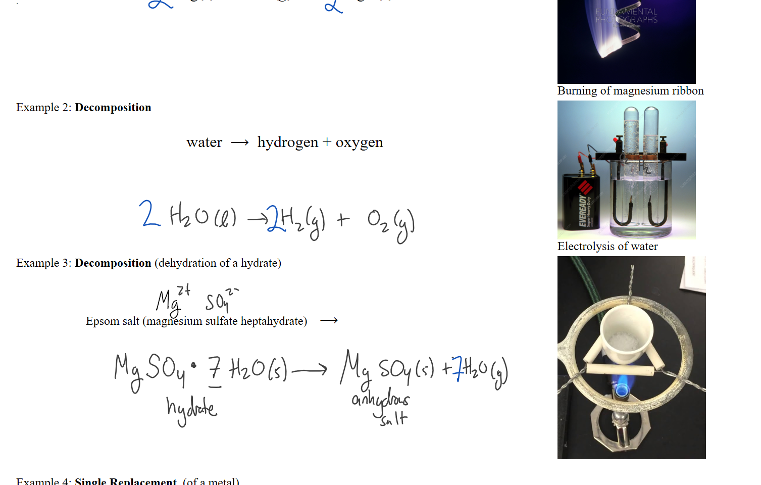 Mg(s)   +     O2(g)    ⟶     MgO(s)
`



Fphoto-30549111C-2RM.jpg ΛΠ-ΝΤΑ& 
Burning of magnesium ribbon
Example 2: Decomposition

water  ⟶  hydrogen + oxygen  





A5000247-Electrolysis_of_water.jpg EVEREADY 
Super Heavy puty 
Electrolysis of water
Example 3: Decomposition (dehydration of a hydrate)



                       Epsom salt (magnesium sulfate heptahydrate)    ⟶                   

                                   
Untitled picture.png 

Example 4: Single Replacement  (of a metal)

Ink Drawings
Ink Drawings
Ink Drawings
Ink Drawings
Ink Drawings
Ink Drawings
Ink Drawings
Ink Drawings
Ink Drawings
Ink Drawings
Ink Drawings
Ink Drawings
Ink Drawings
Ink Drawings
Ink Drawings
Ink Drawings
Ink Drawings
Ink Drawings
Ink Drawings
Ink Drawings
Ink Drawings
Ink Drawings
Ink Drawings
Ink Drawings
Ink Drawings
Ink Drawings
Ink Drawings
Ink Drawings
Ink Drawings
Ink Drawings
Ink Drawings
Ink Drawings
Ink Drawings
Ink Drawings
Ink Drawings
Ink Drawings
Ink Drawings
Ink Drawings
Ink Drawings
Ink Drawings
Ink Drawings
Ink Drawings
Ink Drawings
Ink Drawings
Ink Drawings
Ink Drawings
Ink Drawings
Ink Drawings
Ink Drawings
Ink Drawings
Ink Drawings
Ink Drawings
Ink Drawings
Ink Drawings
Ink Drawings
Ink Drawings
Ink Drawings
Ink Drawings
Ink Drawings
Ink Drawings
Ink Drawings
Ink Drawings
Ink Drawings
Ink Drawings
Ink Drawings
Ink Drawings
Ink Drawings
Ink Drawings
Ink Drawings
Ink Drawings
Ink Drawings
Ink Drawings
Ink Drawings
Ink Drawings
Ink Drawings
Ink Drawings
Ink Drawings
Ink Drawings
Ink Drawings
Ink Drawings
Ink Drawings
Ink Drawings
Ink Drawings
Ink Drawings
Ink Drawings
Ink Drawings
Ink Drawings
Ink Drawings
Ink Drawings
Ink Drawings
Ink Drawings
Ink Drawings
Ink Drawings
Ink Drawings
Ink Drawings
Ink Drawings
Ink Drawings
Ink Drawings
Ink Drawings
Ink Drawings
Ink Drawings
Ink Drawings
Ink Drawings
Ink Drawings
