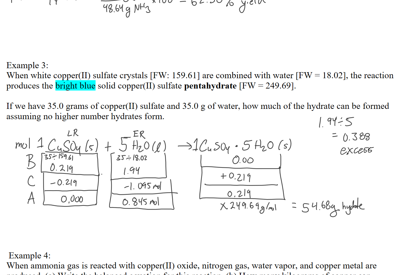 











Example 3: 
When white copper(II) sulfate crystals [FW: 159.61] are combined with water [FW = 18.02], the reaction produces the bright blue solid copper(II) sulfate pentahydrate [FW = 249.69]. 

If we have 35.0 grams of copper(II) sulfate and 35.0 g of water, how much of the hydrate can be formed assuming no higher number hydrates form.












 Example 4:
When ammonia gas is reacted with copper(II) oxide, nitrogen gas, water vapor, and copper metal are produced. (a) Write the balanced equation for this reaction. (b) How many kilograms of copper can be produced from the reaction of 12.0 kilograms of copper(II) oxide with 12.0 kilograms of ammonia if the reaction is found to have a 45% yield?
Ink Drawings
Ink Drawings
Ink Drawings
Ink Drawings
Ink Drawings
Ink Drawings
Ink Drawings
Ink Drawings
Ink Drawings
Ink Drawings
Ink Drawings
Ink Drawings
Ink Drawings
Ink Drawings
Ink Drawings
Ink Drawings
Ink Drawings
Ink Drawings
Ink Drawings
Ink Drawings
Ink Drawings
Ink Drawings
Ink Drawings
Ink Drawings
Ink Drawings
Ink Drawings
Ink Drawings
Ink Drawings
Ink Drawings
Ink Drawings
Ink Drawings
Ink Drawings
Ink Drawings
Ink Drawings
Ink Drawings
Ink Drawings
Ink Drawings
Ink Drawings
Ink Drawings
Ink Drawings
Ink Drawings
Ink Drawings
Ink Drawings
Ink Drawings
Ink Drawings
Ink Drawings
Ink Drawings
Ink Drawings
Ink Drawings
Ink Drawings
Ink Drawings
Ink Drawings
Ink Drawings
Ink Drawings
Ink Drawings
Ink Drawings
Ink Drawings
Ink Drawings
Ink Drawings
Ink Drawings
Ink Drawings
Ink Drawings
Ink Drawings
Ink Drawings
Ink Drawings
Ink Drawings
Ink Drawings
Ink Drawings
Ink Drawings
Ink Drawings
Ink Drawings
Ink Drawings
Ink Drawings
Ink Drawings
Ink Drawings
Ink Drawings
Ink Drawings
Ink Drawings
Ink Drawings
Ink Drawings
Ink Drawings
Ink Drawings
Ink Drawings
Ink Drawings
Ink Drawings
Ink Drawings
Ink Drawings
Ink Drawings
Ink Drawings
Ink Drawings
Ink Drawings
Ink Drawings
Ink Drawings
Ink Drawings
Ink Drawings
Ink Drawings
Ink Drawings
Ink Drawings
Ink Drawings
Ink Drawings
Ink Drawings
Ink Drawings
Ink Drawings
Ink Drawings
Ink Drawings
Ink Drawings
Ink Drawings
Ink Drawings
Ink Drawings
Ink Drawings
Ink Drawings
Ink Drawings
Ink Drawings
Ink Drawings
Ink Drawings
Ink Drawings
Ink Drawings
Ink Drawings
Ink Drawings
Ink Drawings
Ink Drawings
Ink Drawings
Ink Drawings
Ink Drawings
Ink Drawings
Ink Drawings
Ink Drawings
Ink Drawings
Ink Drawings
Ink Drawings
Ink Drawings
Ink Drawings
Ink Drawings
Ink Drawings
Ink Drawings
Ink Drawings
Ink Drawings
Ink Drawings
Ink Drawings
Ink Drawings
Ink Drawings
Ink Drawings
Ink Drawings
Ink Drawings
Ink Drawings
Ink Drawings
Ink Drawings
Ink Drawings
Ink Drawings
Ink Drawings
Ink Drawings
Ink Drawings
Ink Drawings
Ink Drawings
Ink Drawings
Ink Drawings
Ink Drawings
Ink Drawings
Ink Drawings
Ink Drawings
Ink Drawings
Ink Drawings
Ink Drawings
Ink Drawings
Ink Drawings
Ink Drawings
Ink Drawings
Ink Drawings
Ink Drawings
Ink Drawings
Ink Drawings
Ink Drawings
Ink Drawings
Ink Drawings
Ink Drawings
Ink Drawings
Ink Drawings
Ink Drawings
Ink Drawings
Ink Drawings
Ink Drawings
Ink Drawings
Ink Drawings
Ink Drawings
Ink Drawings
Ink Drawings
Ink Drawings
Ink Drawings
Ink Drawings
Ink Drawings
Ink Drawings
Ink Drawings
Ink Drawings
Ink Drawings
Ink Drawings
Ink Drawings
Ink Drawings
Ink Drawings
Ink Drawings
Ink Drawings
Ink Drawings
Ink Drawings
Ink Drawings
Ink Drawings
Ink Drawings
Ink Drawings
Ink Drawings
Ink Drawings
Ink Drawings
Ink Drawings
Ink Drawings
Ink Drawings
Ink Drawings
Ink Drawings
Ink Drawings
Ink Drawings
Ink Drawings
Ink Drawings
Ink Drawings
Ink Drawings
Ink Drawings
Ink Drawings
Ink Drawings
Ink Drawings
Ink Drawings
Ink Drawings
Ink Drawings
Ink Drawings
Ink Drawings
Ink Drawings
Ink Drawings
Ink Drawings
Ink Drawings
Ink Drawings
Ink Drawings
Ink Drawings
Ink Drawings
Ink Drawings
Ink Drawings
Ink Drawings
Ink Drawings
Ink Drawings
Ink Drawings
Ink Drawings
Ink Drawings
Ink Drawings
Ink Drawings
Ink Drawings
Ink Drawings
Ink Drawings
Ink Drawings
Ink Drawings
Ink Drawings
Ink Drawings
Ink Drawings
Ink Drawings
Ink Drawings
Ink Drawings
Ink Drawings
Ink Drawings
Ink Drawings
Ink Drawings
Ink Drawings
Ink Drawings
Ink Drawings
