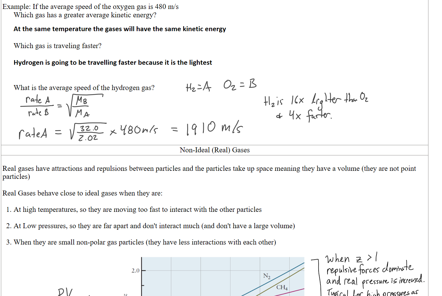 
Example: If the average speed of the oxygen gas is 480 m/s
Which gas has a greater average kinetic energy?

At the same temperature the gases will have the same kinetic energy

Which gas is traveling faster?

Hydrogen is going to be travelling faster because it is the lightest


What is the average speed of the hydrogen gas?








Non-Ideal (Real) Gases

Real gases have attractions and repulsions between particles and the particles take up space meaning they have a volume (they are not point particles)

Real Gases behave close to ideal gases when they are:

At high temperatures, so they are moving too fast to interact with the other particles

  2. At Low pressures, so they are far apart and don't interact much (and don't have a large volume)

  3. When they are small non-polar gas particles (they have less interactions with each other)

Untitled picture.png Compressibility factor z 
Ink Drawings
Ink Drawings
Ink Drawings
Ink Drawings
Ink Drawings
Ink Drawings
Ink Drawings
Ink Drawings
Ink Drawings
Ink Drawings
Ink Drawings
Ink Drawings
Ink Drawings
Ink Drawings
Ink Drawings
Ink Drawings
Ink Drawings
Ink Drawings
Ink Drawings
Ink Drawings
Ink Drawings
Ink Drawings
Ink Drawings
Ink Drawings
Ink Drawings
Ink Drawings
Ink Drawings
Ink Drawings
Ink Drawings
Ink Drawings
Ink Drawings
Ink Drawings
Ink Drawings
Ink Drawings
Ink Drawings
Ink Drawings
Ink Drawings
Ink Drawings
Ink Drawings
Ink Drawings
Ink Drawings
Ink Drawings
Ink Drawings
Ink Drawings
Ink Drawings
Ink Drawings
Ink Drawings
Ink Drawings
Ink Drawings
Ink Drawings
Ink Drawings
Ink Drawings
Ink Drawings
Ink Drawings
Ink Drawings
Ink Drawings
Ink Drawings
Ink Drawings
Ink Drawings
Ink Drawings
Ink Drawings
Ink Drawings
Ink Drawings
Ink Drawings
Ink Drawings
Ink Drawings
Ink Drawings
Ink Drawings
Ink Drawings
Ink Drawings
Ink Drawings
Ink Drawings
Ink Drawings
Ink Drawings
Ink Drawings
Ink Drawings
Ink Drawings
Ink Drawings
Ink Drawings
Ink Drawings
Ink Drawings
Ink Drawings
Ink Drawings
Ink Drawings
Ink Drawings
Ink Drawings
Ink Drawings
Ink Drawings
Ink Drawings
Ink Drawings
Ink Drawings
Ink Drawings
Ink Drawings
Ink Drawings
Ink Drawings
Ink Drawings
Ink Drawings
Ink Drawings
Ink Drawings
Ink Drawings
Ink Drawings
Ink Drawings
Ink Drawings
Ink Drawings
Ink Drawings
Ink Drawings
Ink Drawings
Ink Drawings
Ink Drawings
Ink Drawings
Ink Drawings
Ink Drawings
Ink Drawings
Ink Drawings
Ink Drawings
Ink Drawings
Ink Drawings
Ink Drawings
Ink Drawings
Ink Drawings
Ink Drawings
Ink Drawings
Ink Drawings
Ink Drawings
Ink Drawings
Ink Drawings
Ink Drawings
Ink Drawings
Ink Drawings
Ink Drawings
Ink Drawings
Ink Drawings
Ink Drawings
Ink Drawings
Ink Drawings
Ink Drawings
Ink Drawings
Ink Drawings
Ink Drawings
Ink Drawings
Ink Drawings
Ink Drawings
Ink Drawings
Ink Drawings
Ink Drawings
Ink Drawings
Ink Drawings
Ink Drawings
Ink Drawings
Ink Drawings
Ink Drawings
Ink Drawings
Ink Drawings
Ink Drawings
Ink Drawings
Ink Drawings
Ink Drawings
Ink Drawings
Ink Drawings
Ink Drawings
Ink Drawings
Ink Drawings
Ink Drawings
Ink Drawings
Ink Drawings
Ink Drawings
Ink Drawings
Ink Drawings
Ink Drawings
Ink Drawings
Ink Drawings
Ink Drawings
Ink Drawings
Ink Drawings
Ink Drawings
Ink Drawings
Ink Drawings
Ink Drawings
Ink Drawings
Ink Drawings
Ink Drawings
Ink Drawings
Ink Drawings
Ink Drawings
Ink Drawings
Ink Drawings
Ink Drawings
Ink Drawings
Ink Drawings
Ink Drawings
Ink Drawings
Ink Drawings
Ink Drawings
Ink Drawings
Ink Drawings
Ink Drawings
Ink Drawings
Ink Drawings
Ink Drawings
Ink Drawings
Ink Drawings
Ink Drawings
Ink Drawings
Ink Drawings
Ink Drawings
Ink Drawings
Ink Drawings
Ink Drawings
Ink Drawings
Ink Drawings
Ink Drawings
Ink Drawings
Ink Drawings
Ink Drawings
Ink Drawings
Ink Drawings
Ink Drawings
Ink Drawings
Ink Drawings
Ink Drawings
Ink Drawings
Ink Drawings
Ink Drawings
Ink Drawings
Ink Drawings
Ink Drawings
Ink Drawings
Ink Drawings
Ink Drawings
